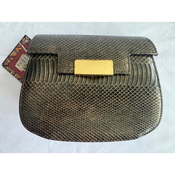 Saddle River Handbags - Saddle River Metallic Green and Gold Cross Body Satchel